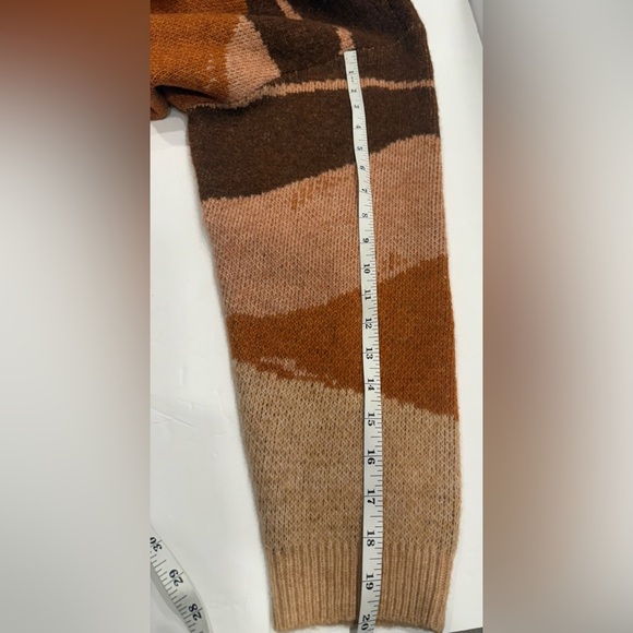 Lucky Brand Brown and Tan Knit Horse Design Cardigan Women’s XL NWT - Picture 10 of 11